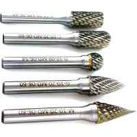 Набор бор-фрез твердосплавных из 5 шт. (B10,C10,D10,G10,M10) х 6 мм Х-образная насечка Sekira 00-00018051