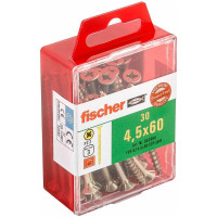 Шуруп для дерева Fischer fpf-sz 4,5x60 yzp, жёлт. цинк, 30 шт. 653960