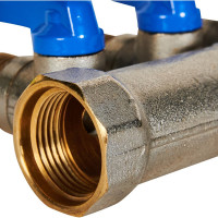 Коллектор с шаровыми кранами STOUT Smb 6211 341204 3/4", 4 отвода 1/2", синие ручки RG0091AACQNHBU