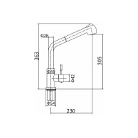 Смеситель для кухни FASHUN с вытяж лейкой, нерж 304, ф35 A56009