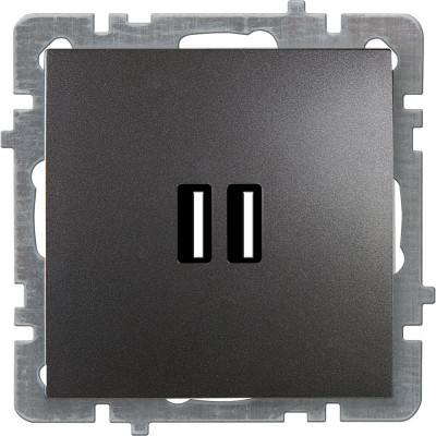 Механизм розетки NILSON USB 1СП антрацит Touran/Alegra metallic 24160481