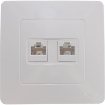 Двойная розетка Systeme Electric BLANCA, С/У, компьютерная, RJ45, категория 5E, молочный BLNIS045452