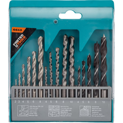 Набор сверл 16 шт FASTER TOOLS 6643