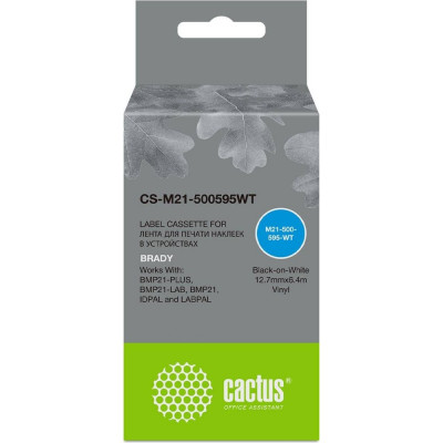Ленточный картридж CACTUS CS-M21-500595WT черный для Brady BMP21-PLUS, BMP21-LAB 1791199