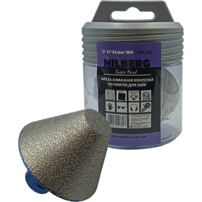 Фреза алмазная конусная по плитке Hilberg 27-82 мм Super Hard m14 HH382