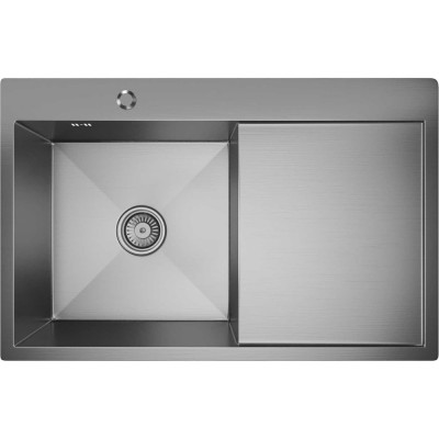 Мойка настольный монтаж MIXLINE 78x50 (3,0) левая, выпуск, 3 1/2 pro 20см с сифоном (сатин) 551877