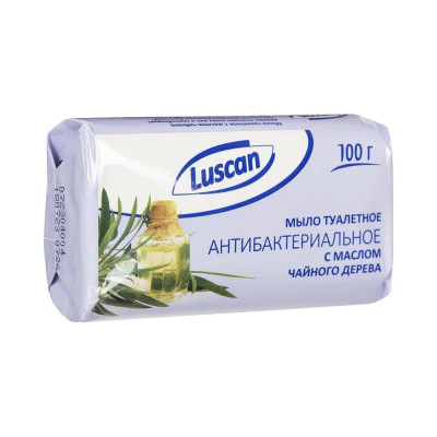 Туалетное мыло Luscan антибактериальное, с маслом чайного дерева, 100 г 1685304