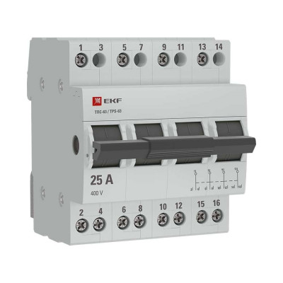 Трехпозиционный переключатель EKF ТПС-63 4P 25А PROxima TPS425