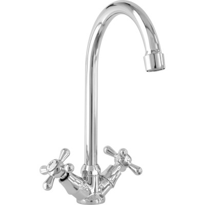 Cмеситель для мойки stOmegaPRO елочка, высокий излив,лат. 1/2 кер. арт. мах.крест 9310