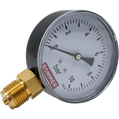 Манометр ROMMER радиальный корпус dn 80 мм 1/2", 0...10 бар, кл.2.5 rim-0010-801015 RG00929SFN4ONL