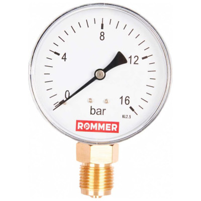 Манометр ROMMER радиальный корпус dn 80 мм 1/2" , 0...16 бар, кл.2.5 rim-0010-801615 RG00929SFN57FN