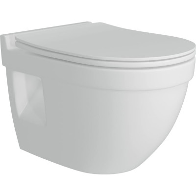 Унитаз Teymi Vitra Pro подвесной безободковый, сиденье микролифт T40806 ЦБ-00268560