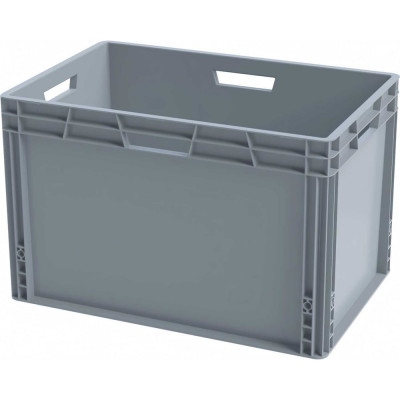 Ящик п/п Sembol Plastik 600x400x340 сплошной, усиленное дно, серый 25254