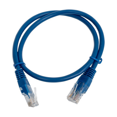 Патч-корд кабель Filum u/utp 5e кат, 0,5м 26awg(7x0,16 мм), чистая медь, pvc, синий FL-U5-C-0,5M-BL FL-U5-C-0.5M-BL