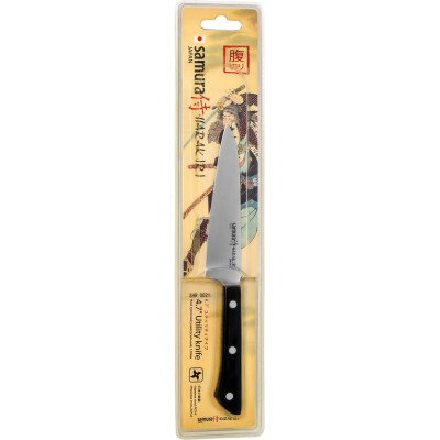 Кухонный универсальный нож Samura HARAKIRI 120 мм, коррозийно-стойкая сталь, ABS пластик SHR-0021B/K
