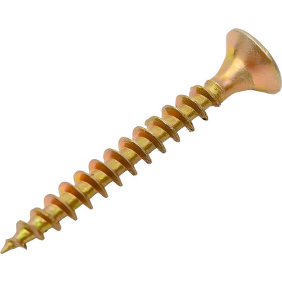 Универсальный саморез STEELREX потайной, шлиц Pz, жёлтый цинк 4.5x35 мм, коробка 200 шт. 0125045035B400020032