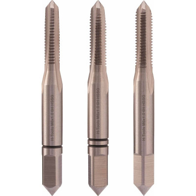 Набор метчиков из 3-х шт. H-Tools М6 шаг 1.0мм DIN352 HSS-G 230060HT