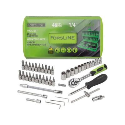 Набор инструмента ForsLine 1/4" 6-гранные, 4-14 мм, 46 предметов FL-2462-5(52221)