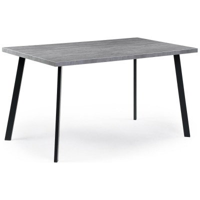 Стол Woodville тринити, лофт, 140 см, 25 мм, бетон/матовый черный 489619