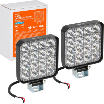 Светодиодная фара Airline квадратная, 16 LED направленный свет, 16W (83x83x22) 12V, 2шт. ALED024