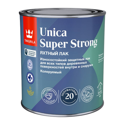 Универсальный лак Tikkurila UNICA SUPER STRONG EP полуматовый, 0.9 л 700014011