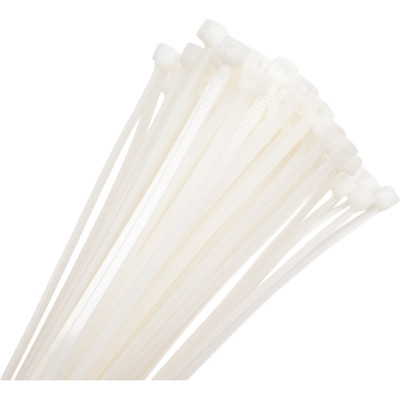 Нейлоновые стяжки Fortisflex КСС 3x250 мм, белый, 100 шт. 89893