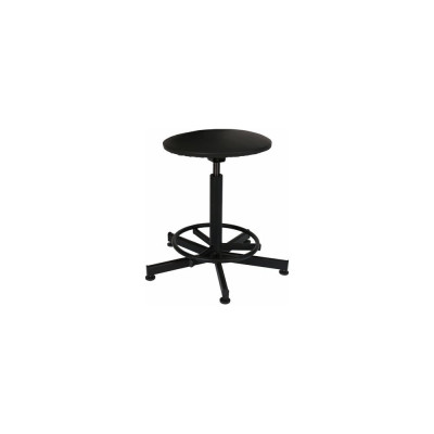 Стул-кресло кассира ОФИСМАГ ресепшен Рс37, без спинки, без подлокотников, кожзам, черное 532041