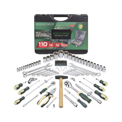 Набор инструментов Rockforce 110 пр.1/4'',1/2'' (6-гран) (5-32 мм) RF-41101-5(57365)