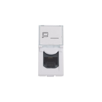 Keystone Cabeus Jack RJ-45(8P8C), 180 градусов, категория 6, безинструментный монтаж, вставка Mosaic (арт.076561) KJ-RJ45-Cat.6-180T-FP-L-22,5