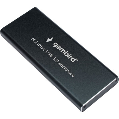 Внешний корпус Gembird USB 3.0 для M2 SATA, порт MicroB, металл, черный, EEM2-SATA-1