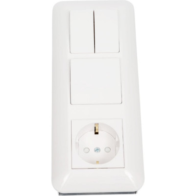 Блок Systeme Electric СП Blanca / Прима (розетка с заземлением + 1 клавишный + 2-клавишный выключатель) белый SE BK2VR-008A-BI