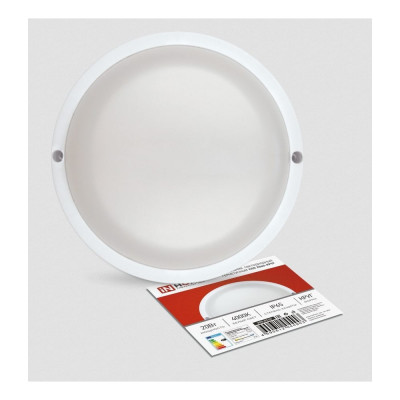 Светильник светодиодный герметичный IN HOME СПП 2040-КРУГ 20Вт 4000К 1800Лм IP65 155мм 4690612044903