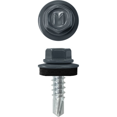 Кровельный саморез Daxmer 4,8x19 RAL 7016 сверло №2, 250 шт 00000335104