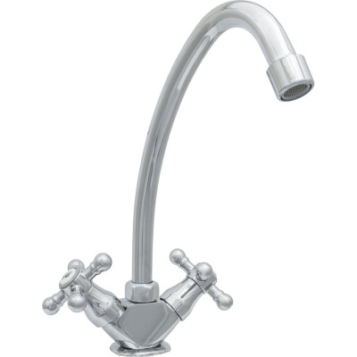 Смеситель ЦС елочка СМ 12г К М_Крест круглый излив D16 H-220 мм СМ506512