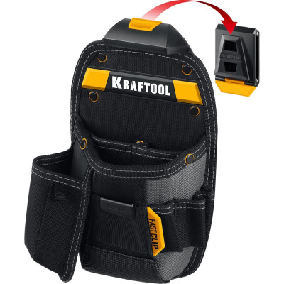 Поясная сумка 170x260 мм с быстросъёмным креплением KRAFTOOL KP-8 FastClip, 8 карманов и петель 38776