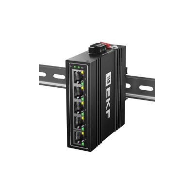 Промышленный неуправляемый коммутатор EKF U-5T, 5 портов 10/100Base-T(X) RJ45, монтаж на динрейку TSX TSX-U-5T