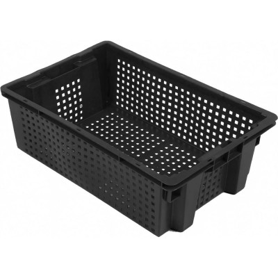 Ящик овощной Rainberg 600x200x400 мм черный 1.9 кг штабелируемый 6173