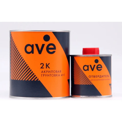 Акриловая грунтовка 4+1 AVE 2К Стандартная 0,8 л + отвердитель 0,2 л серая (к-т) 1120510