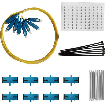 Комплект 8 портов Netlink sc/upc ( pt SC/UPC 9/125, Хомут nylon 2,5x100 мм, SC/UPC SM, 60 мм) УТ-00002096