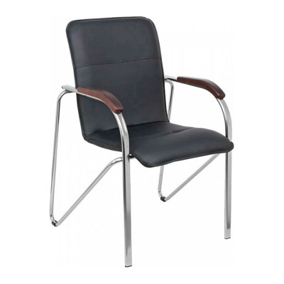 Кресло KSG Самба КС 1 РМК 000.457 эк/к Черный, локти дерево темные НФ-00000158