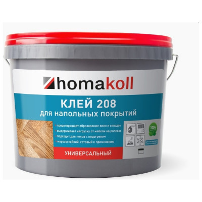 Клей для напольных покрытий Homakoll 208 14 кг, универсальный 4680136700324