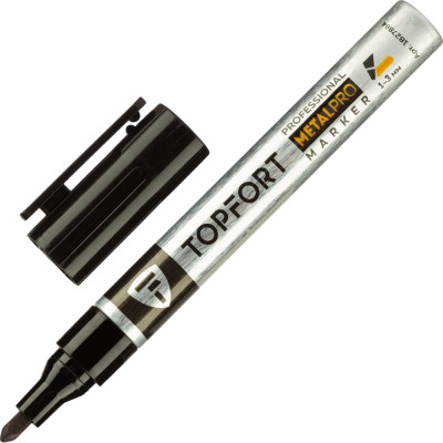 Маркер для металла Topfort metalpro 1-3 мм черный 1827884