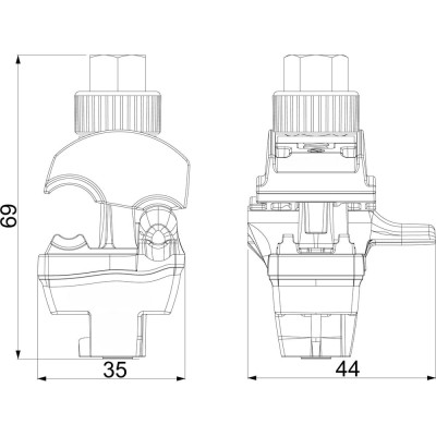 Зажим прокалывающий ЭНЕРВИК /ENSTO SLIW50R (SLIW50) Al/Cu 10-50 мм² / Al/Cu1.5-10 мм², герметичный (упаковка 1 шт.) SLIW50R-1