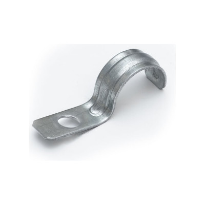 Металлическая однолапковая скоба Промрукав усиленная, противопожарная, СМОУ d21-22 мм, отв. d 6.5 мм, 100 шт. PR13.02426