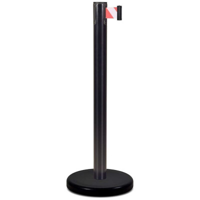 Стойка ограждения RUSBARRIER с лентой 3 м BSLN-Х86333 BLACK red/white
