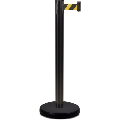 Стойка ограждения RUSBARRIER с лентой 3 м BSLN-Х86333 BLACK yellow/black