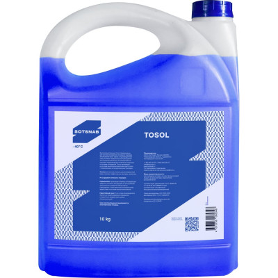 Тосол для двигателя автомобиля SotSnab А-40 МД, (-40), охлаждающая жидкость, 10 кг ТОСА-30.10