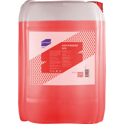 Антифриз для двигателя автомобиля SotSnab G12 (красный), 20 кг, -40, охлаждающая жидкость АНТG12кр-30.20