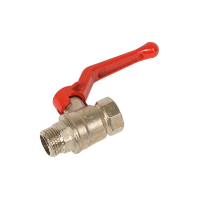 Кран шаровой для воды Valfex N/P59 1/2" ВР/НР ручка-рычаг, латунный никелированный 11Б27фт1М(80/20) VF.215.NR1.012.N/P59.Bir