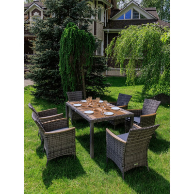 Обеденный комплект ROYAL FAMILY AMELIA серого цвета, на 6 персон 761-763-71-71